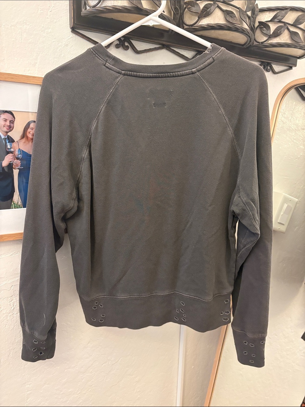 Zadig & Voltaire Charcoal Distressed Crewneck Sweatshirt - Picture 2 of 3